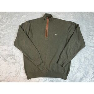 Southern Point Co. Sweater Men's Medium Green The Hayward Zip Pullover Preppy